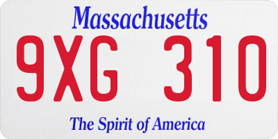 MA license plate 9XG310