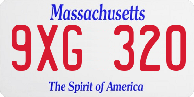 MA license plate 9XG320