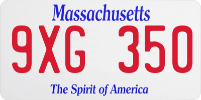 MA license plate 9XG350