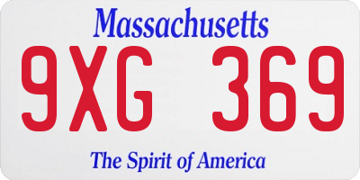 MA license plate 9XG369