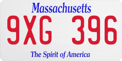MA license plate 9XG396