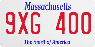MA license plate 9XG400