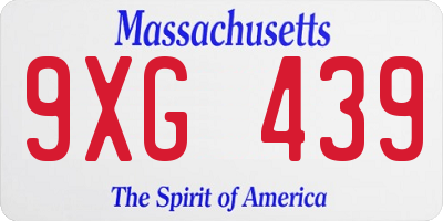 MA license plate 9XG439