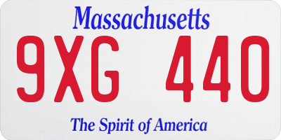 MA license plate 9XG440