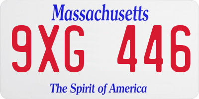 MA license plate 9XG446