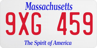 MA license plate 9XG459