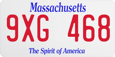 MA license plate 9XG468