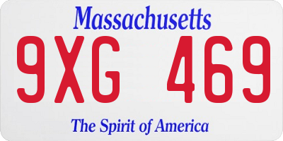 MA license plate 9XG469