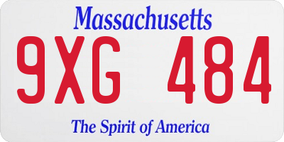 MA license plate 9XG484