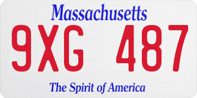 MA license plate 9XG487