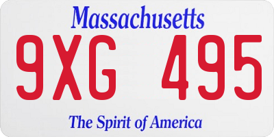 MA license plate 9XG495