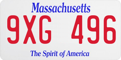 MA license plate 9XG496