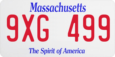 MA license plate 9XG499