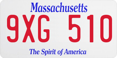 MA license plate 9XG510