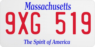 MA license plate 9XG519