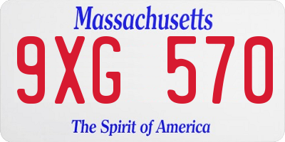 MA license plate 9XG570