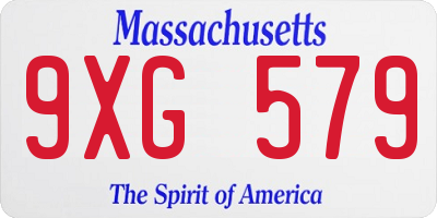 MA license plate 9XG579