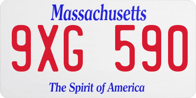 MA license plate 9XG590