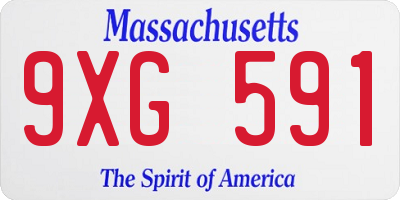 MA license plate 9XG591