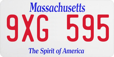 MA license plate 9XG595