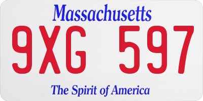 MA license plate 9XG597