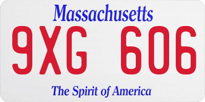 MA license plate 9XG606