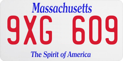 MA license plate 9XG609
