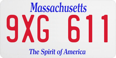 MA license plate 9XG611