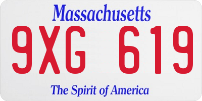 MA license plate 9XG619
