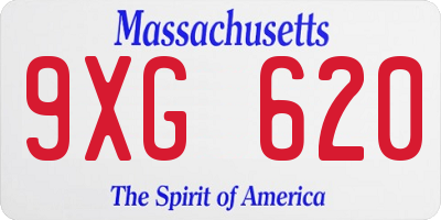 MA license plate 9XG620