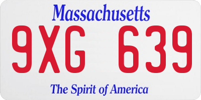 MA license plate 9XG639