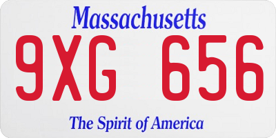 MA license plate 9XG656