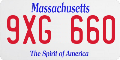 MA license plate 9XG660