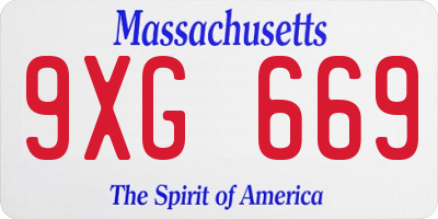 MA license plate 9XG669