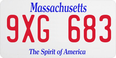 MA license plate 9XG683