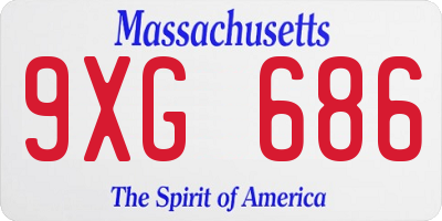 MA license plate 9XG686