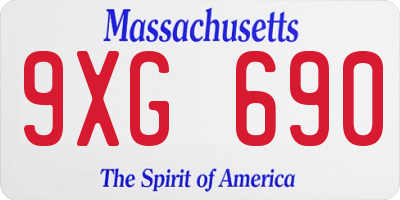 MA license plate 9XG690