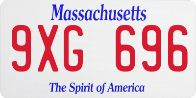 MA license plate 9XG696