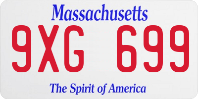 MA license plate 9XG699