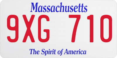MA license plate 9XG710