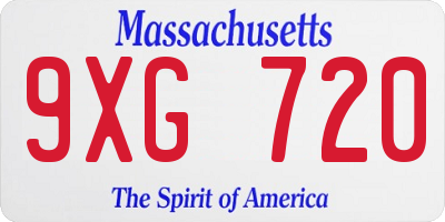 MA license plate 9XG720