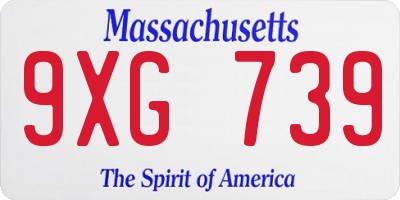 MA license plate 9XG739