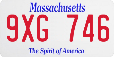 MA license plate 9XG746