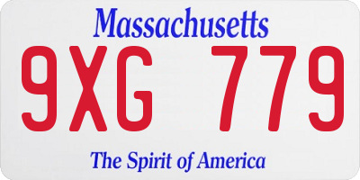 MA license plate 9XG779