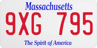 MA license plate 9XG795