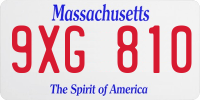 MA license plate 9XG810