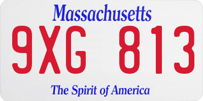 MA license plate 9XG813
