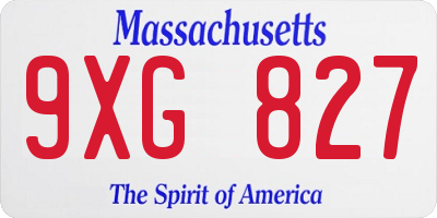 MA license plate 9XG827