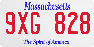 MA license plate 9XG828