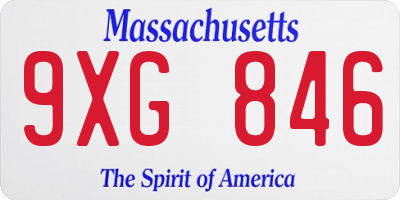 MA license plate 9XG846